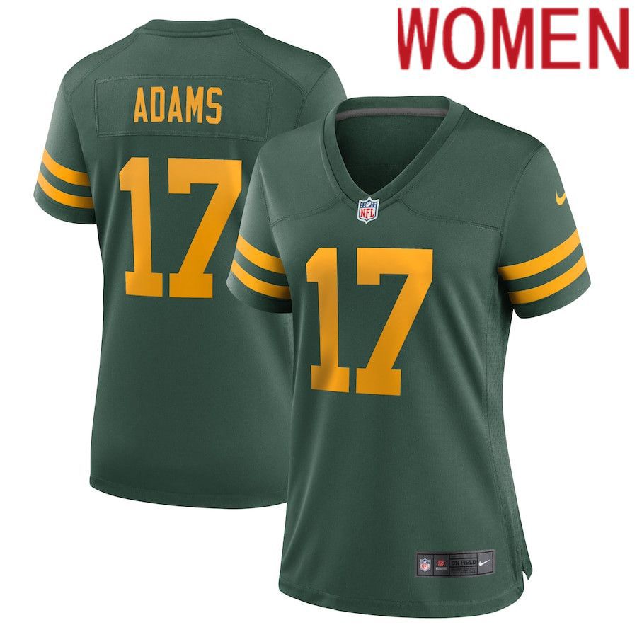 Women Green Bay Packers #17 Davante Adams Nike Green Alternate Game Player NFL Jersey